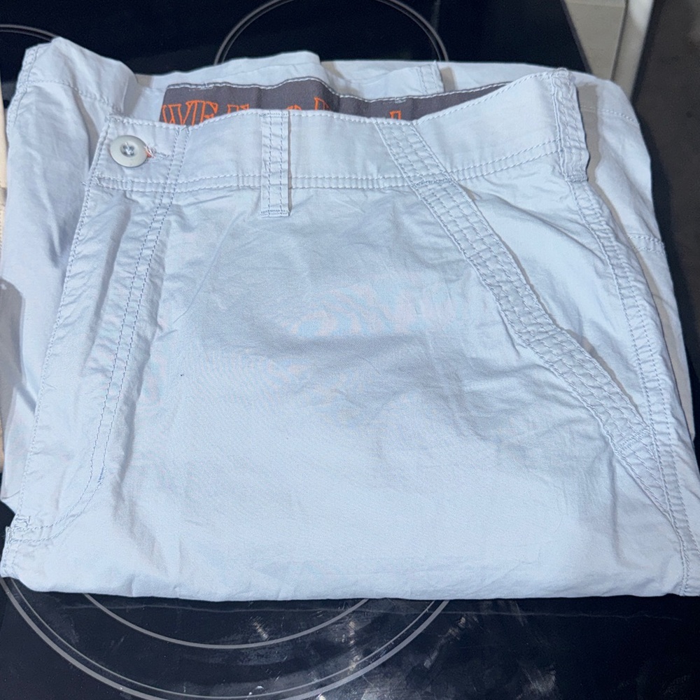 WearFirst Men’s cargo shorts. Light blue. Waist 40 and 11” inseam.